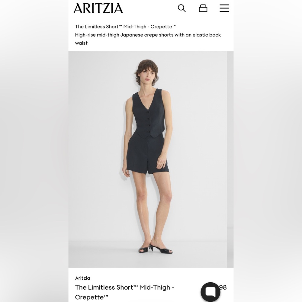 Aritzia The Limitless Short Mid-Thigh - Crepette BRAND NEW w/o tags